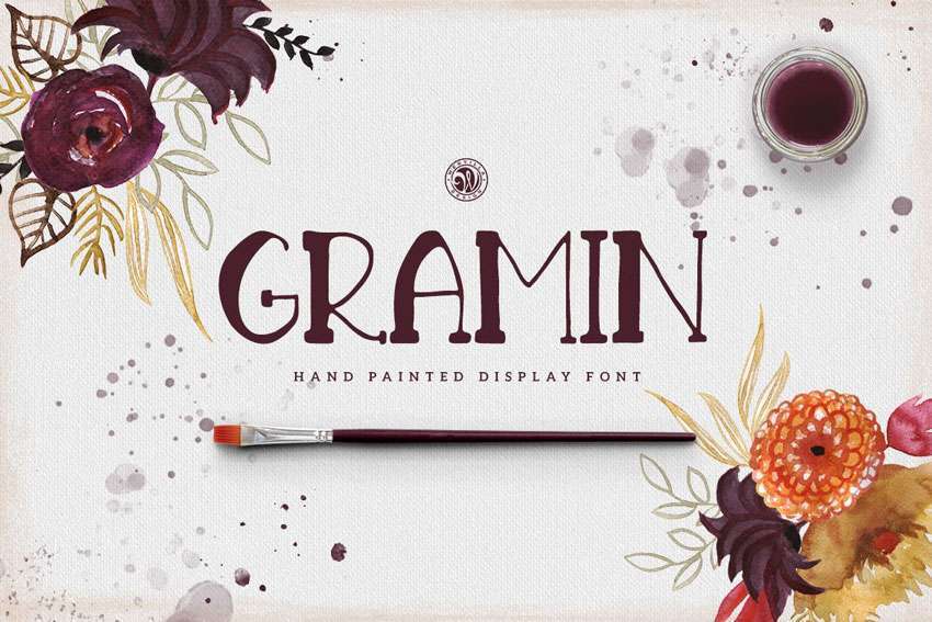 7 Free Font for Logo Monograms Gramin-font-Hand-Painted