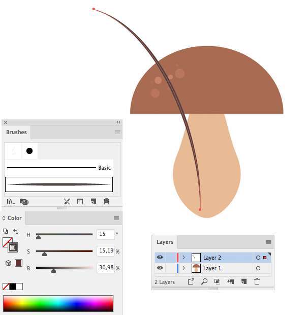 Membuat Jamur Flat Design Vector di Adobe Illustrator 09