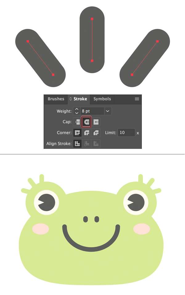 Membuat "Flat Design" Katak di Adobe Illustrator menggambar-character-flat-design-kodok-di-adobe-illustrator 10