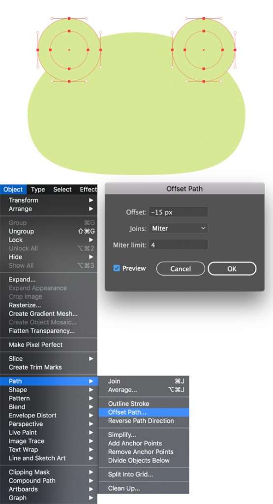 Membuat "Flat Design" Katak di Adobe Illustrator menggambar-character-flat-design-kodok-di-adobe-illustrator 4