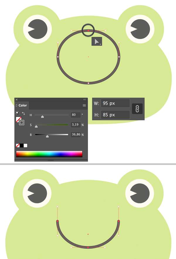 Membuat "Flat Design" Katak di Adobe Illustrator menggambar-character-flat-design-kodok-di-adobe-illustrator 7