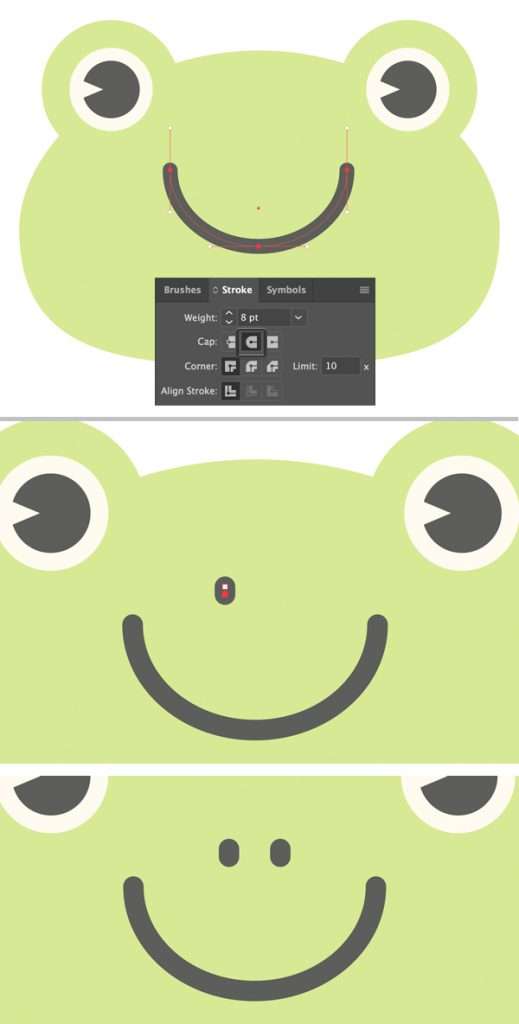 Membuat "Flat Design" Katak di Adobe Illustrator menggambar-character-flat-design-kodok-di-adobe-illustrator 8