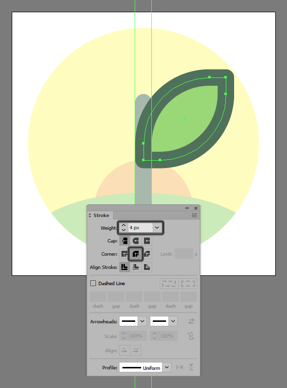 Tutorial Desain Ikon "Flat Design" di Adobe Illustrator Tutorial Membuat Ikon Flat Design Energi Alam di Adobe Illustrator 08