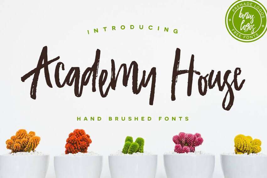 7 Free Font for Logo Monograms Acaddemy-House-Font-Hand-Brushed